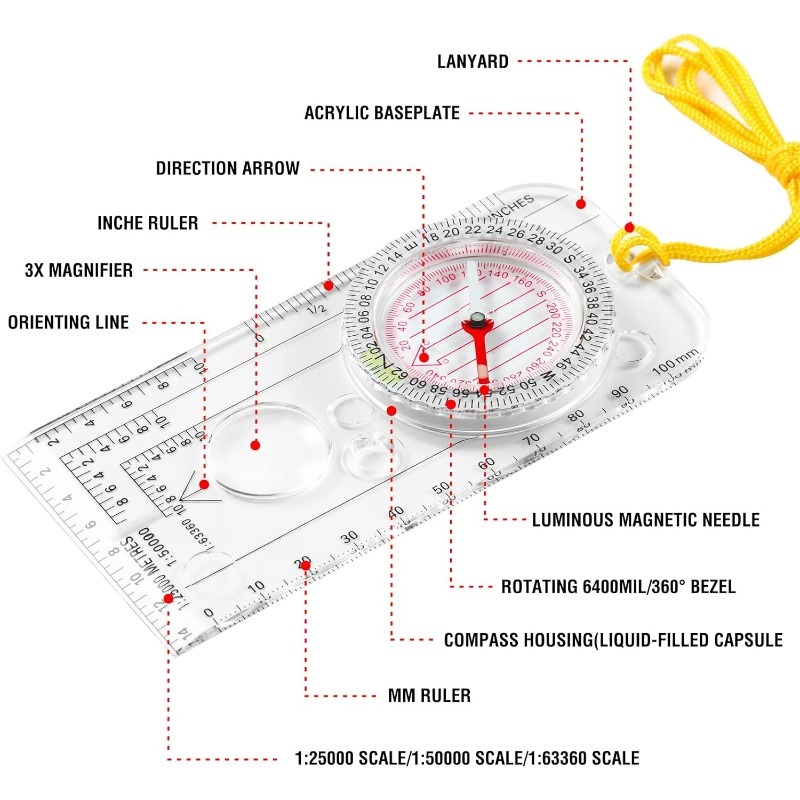 1-10 Adet Pusula Navigasyon Ha - Map Compass Orienteering incelemesi ve fiyatı