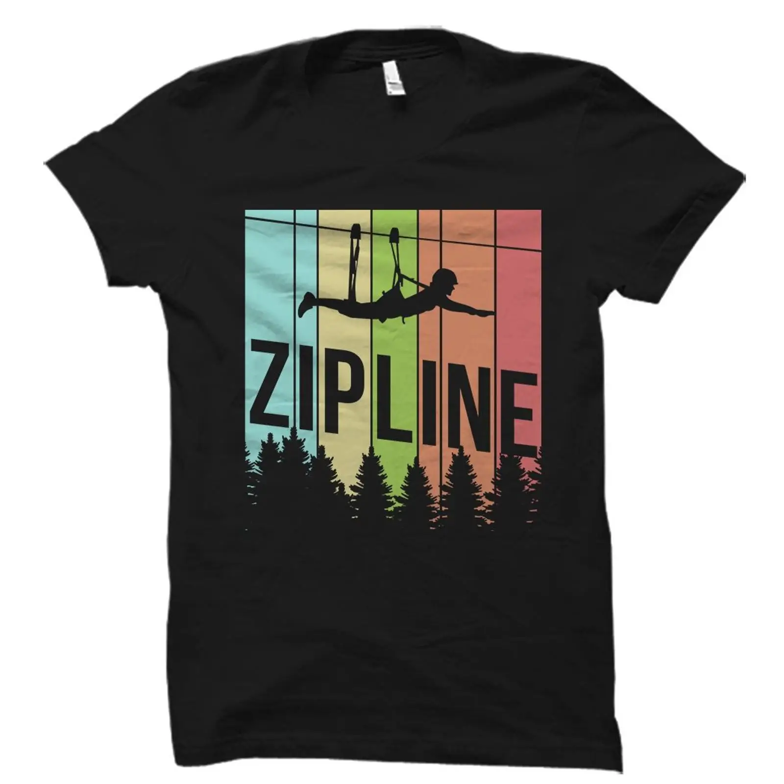 Vintage Retro Zipline Tişörtü  - Outdoor Adventure Zipline incelemesi ve fiyatı